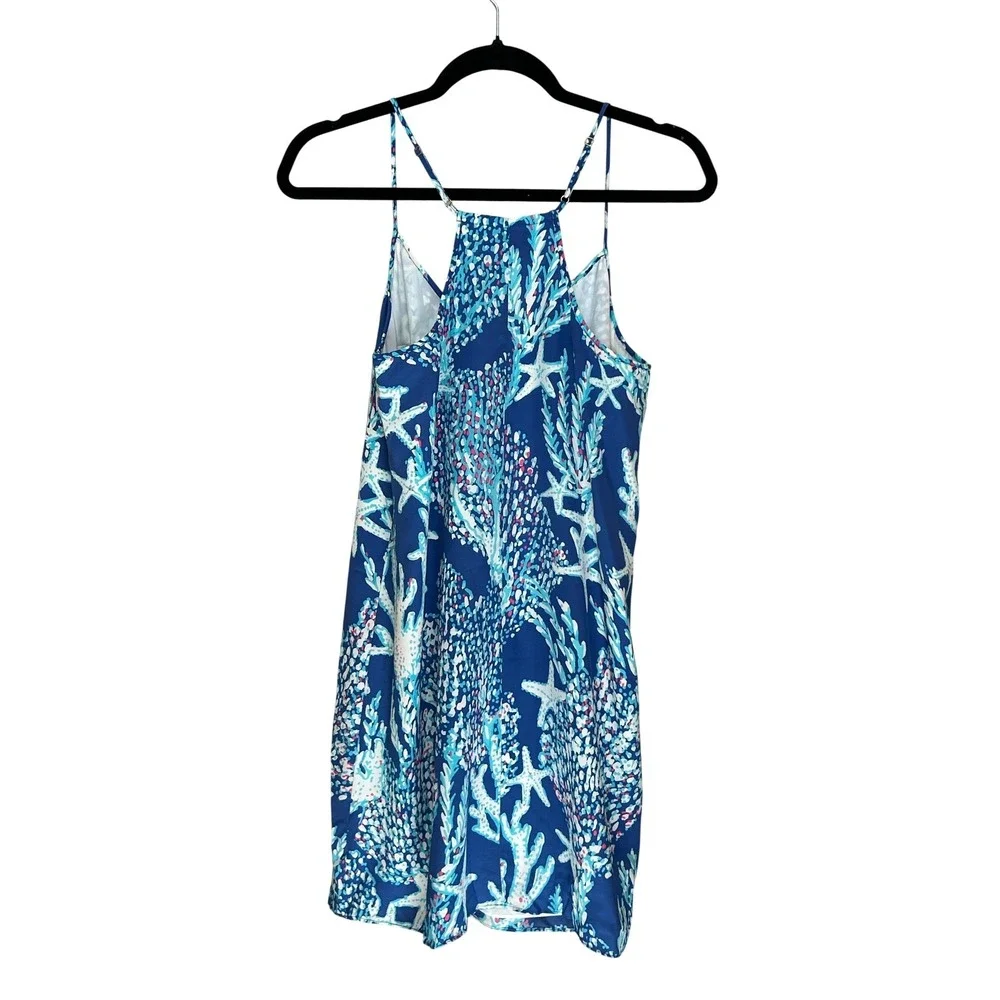 Lilly Pulitzer Good Reef Racerback Mini Dress‎ Blue Resort Women's Medium
